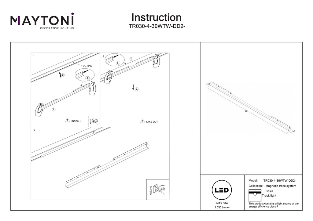 Oświetlenie szynowe Technical Basis IP20 x TR030-4-30WTW-DD2-W | Biały