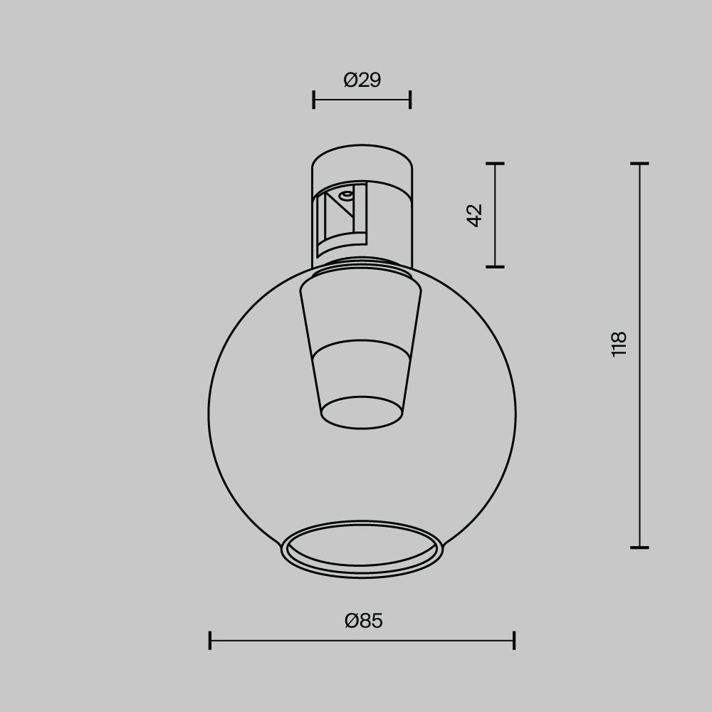 Oświetlenie szynowe Technical Bubble IP20 x TR148-1-3W2.7K-BS-DE | Mosiądz