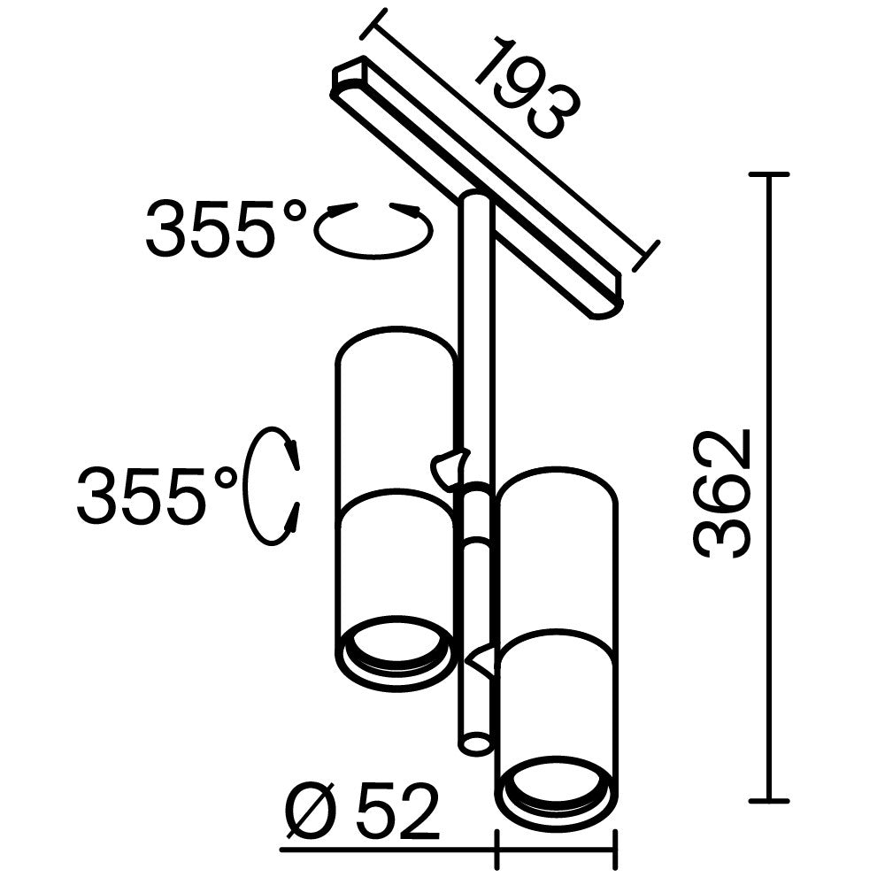 Oświetlenie szynowe Technical Elti Duo IP20 x TR005-2-2X12W3K-B | Czarny