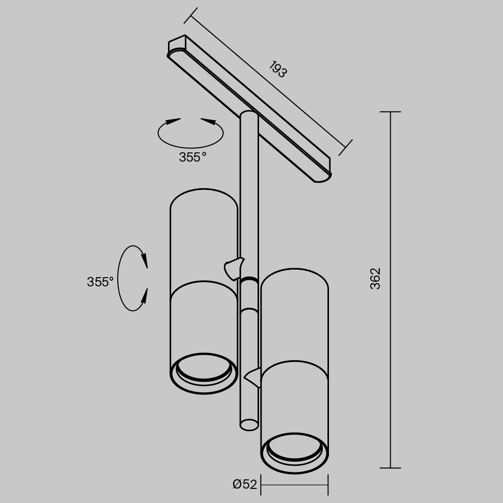 Oświetlenie szynowe Technical Elti Duo IP20 x TR005-2-2X12W3K-B | Czarny