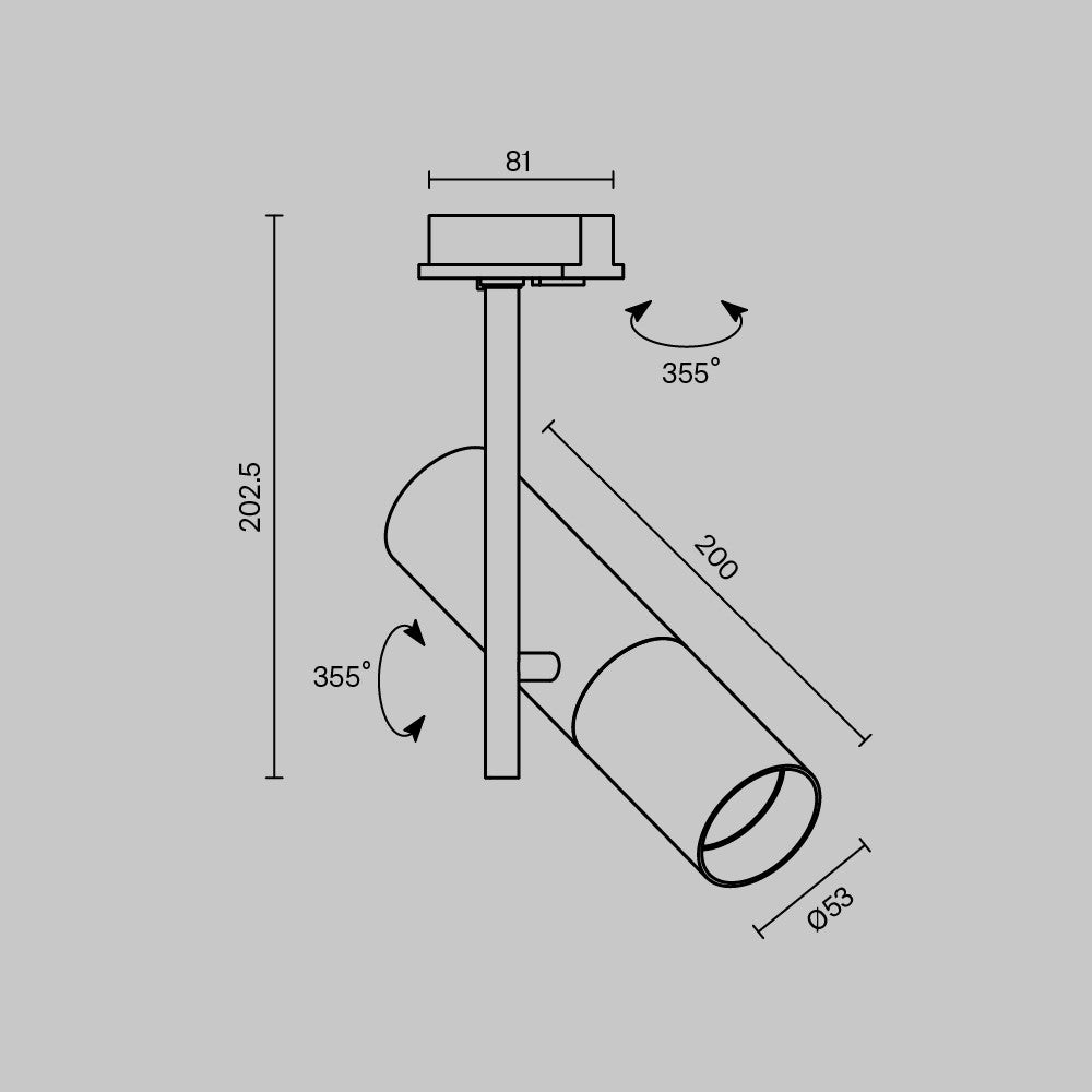 Oświetlenie szynowe Technical Elti IP20 1xGU10 TR005-1-GU10-BG | Czarny