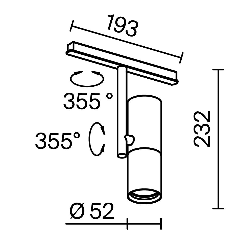 Oświetlenie szynowe Technical Elti IP20 x TR005-2-12W3K-B | Czarny