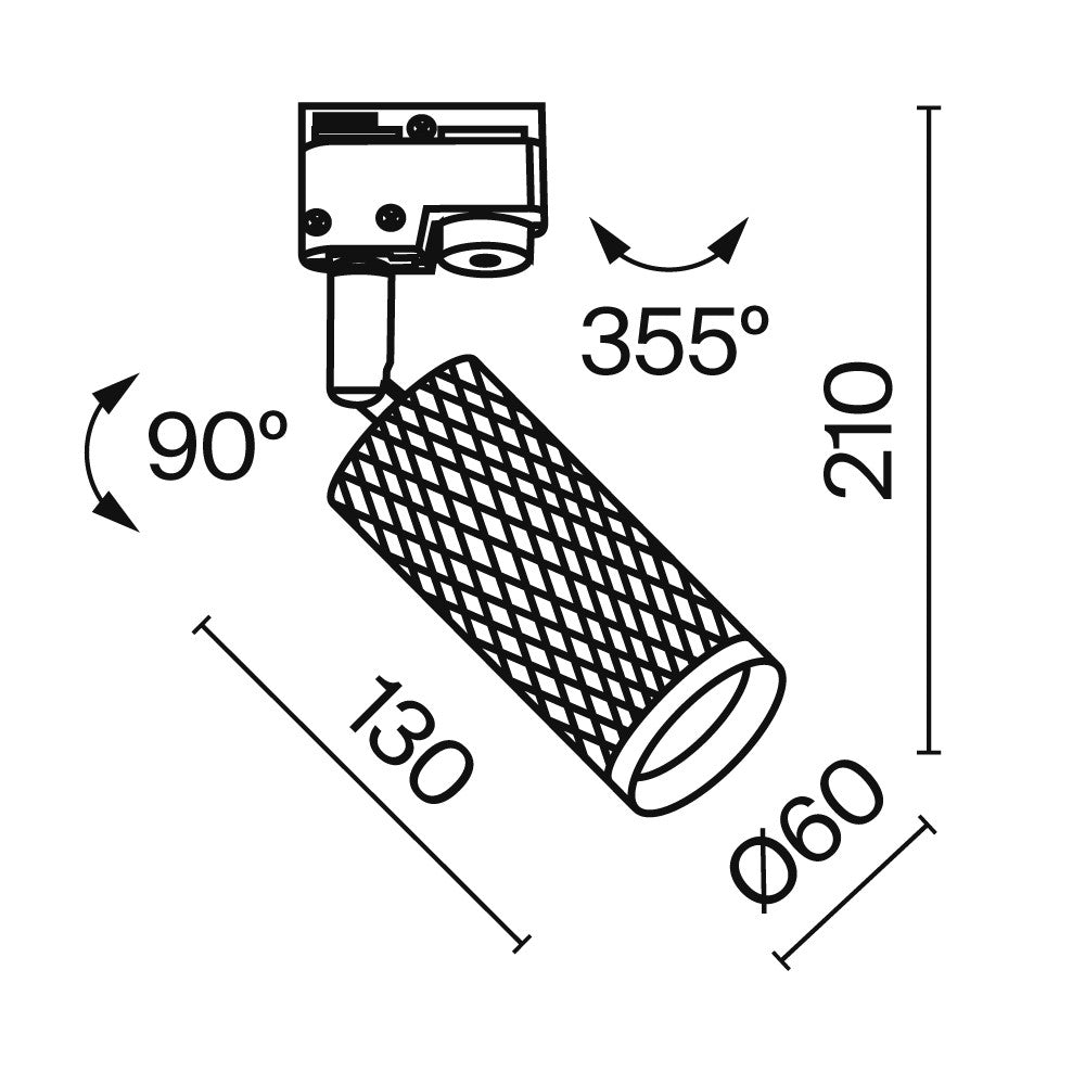 Oświetlenie szynowe Technical Focus Design IP20 1xGU10 TR011-1-GU10-B | Czarny