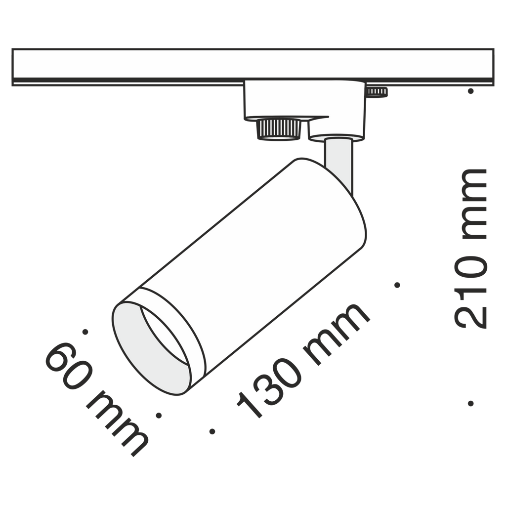 Oświetlenie szynowe Technical Focus IP20 1xGU10 TR004-1-GU10-MG | Czarny