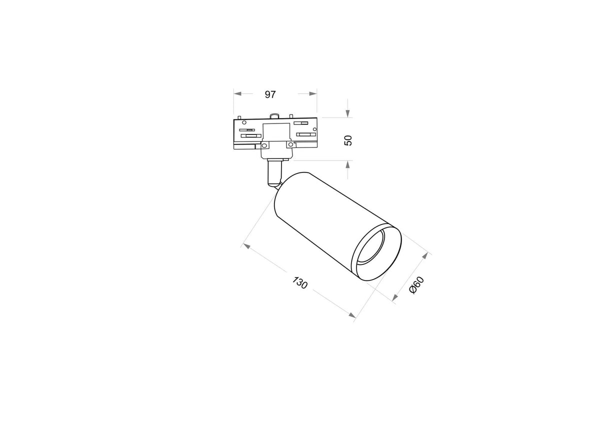 Oświetlenie szynowe Technical Focus IP20 1xGU10 TR028-3-GU10-B | Czarny