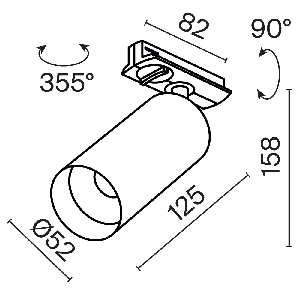 Oświetlenie szynowe Technical Focus LED IP20 x TR021-1-12W3K-W-BBS | Czarny