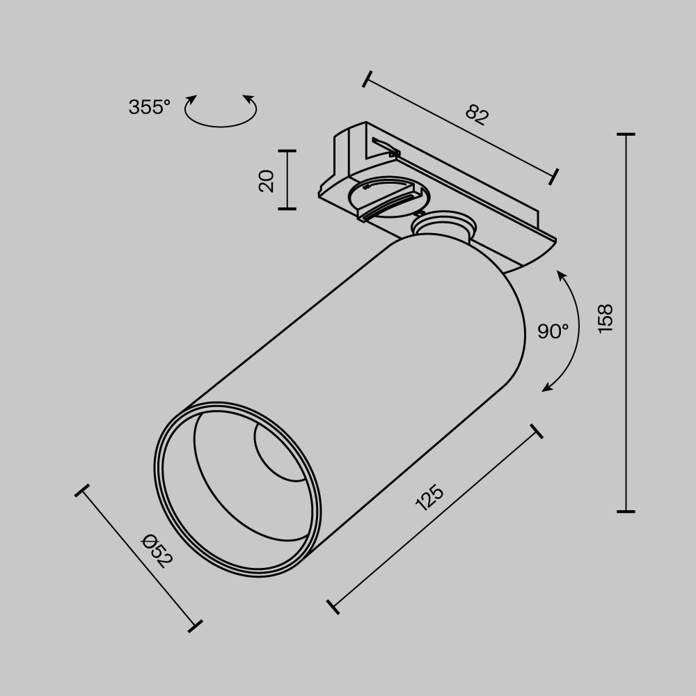 Oświetlenie szynowe Technical Focus LED IP20 x TR021-1-12W3K-W-BBS | Czarny