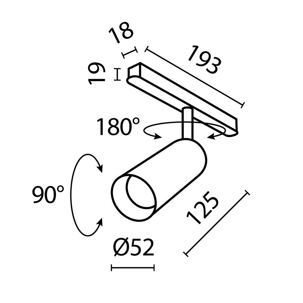Oświetlenie szynowe Technical Focus LED IP20 x TR032-2-12W3K-S-B | Czarny