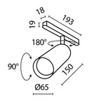 Oświetlenie szynowe Technical Focus LED IP20 x TR032-2-20W4K-S-B | Czarny