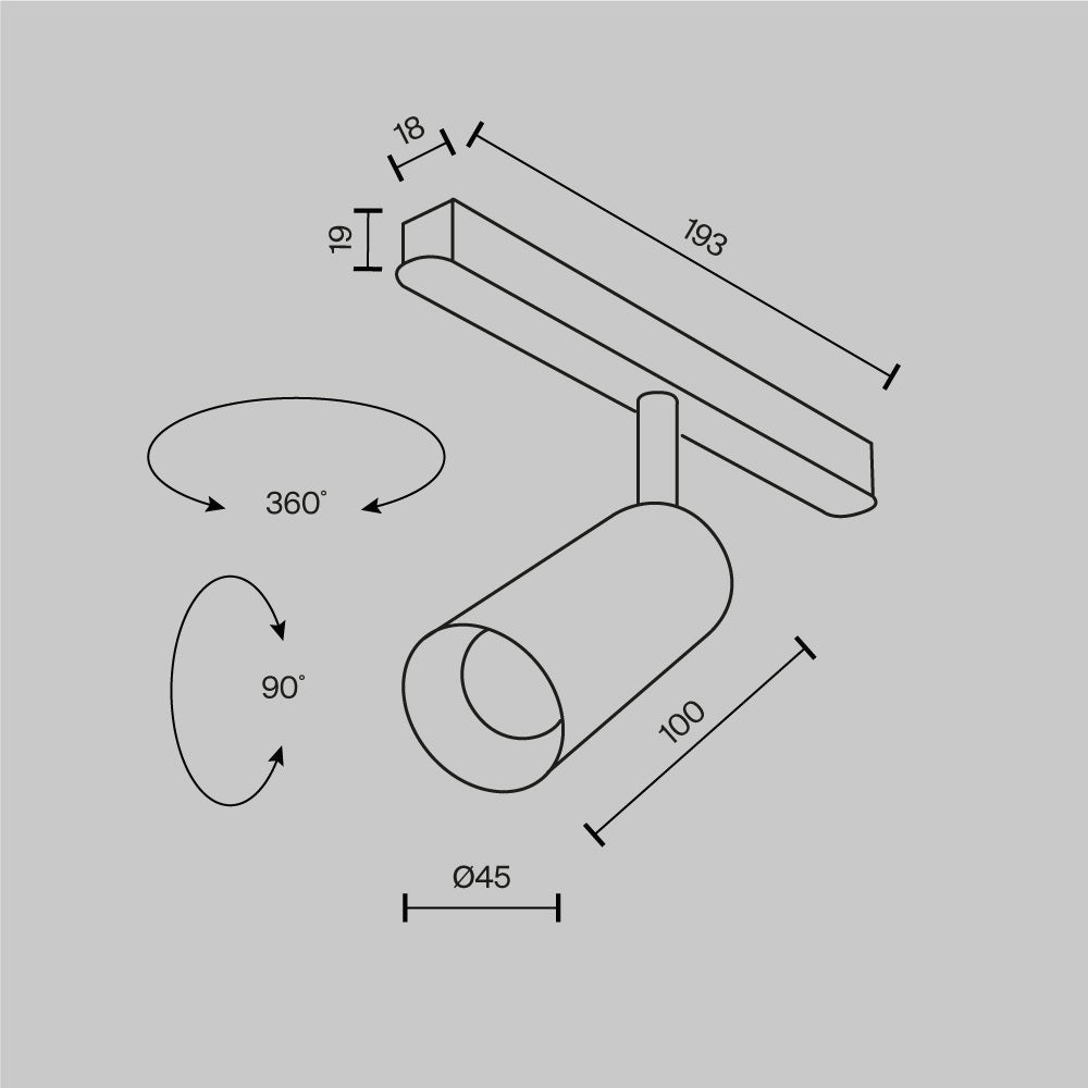 Oświetlenie szynowe Technical Focus LED IP20 x TR032-2-5W3K-M-BBS | Czarny