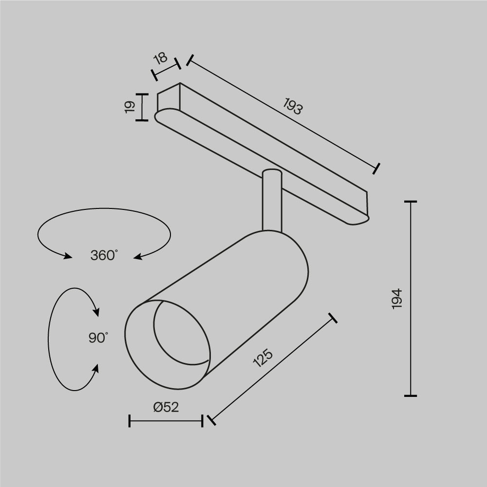 Oświetlenie szynowe Technical Focus LED IP20 x TR032-4-12W3K-M-DS-BBS | Czarny