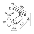 Oświetlenie szynowe Technical Focus LED IP20 x TR032-4-12W3K-M-DS-BBS | Czarny