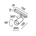 Oświetlenie szynowe Technical Focus LED IP20 x TR032-4-5W3K-M-DS-BBS | Czarny