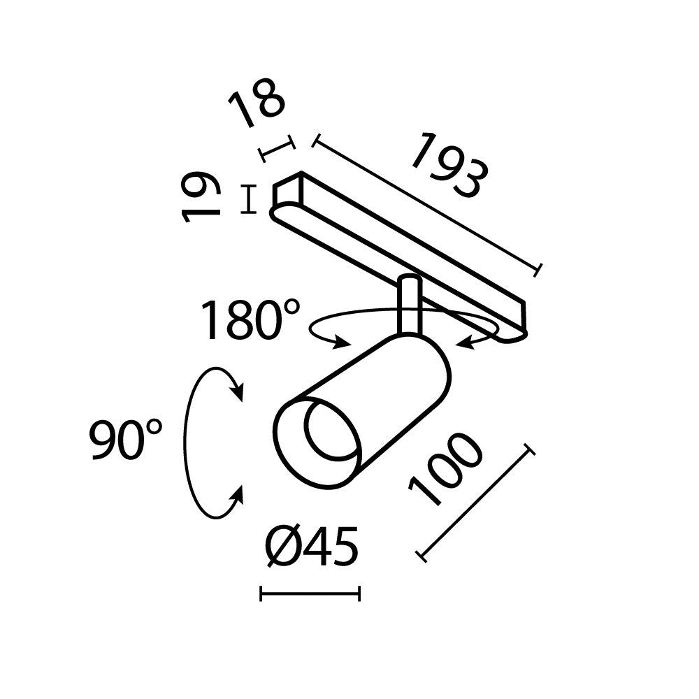 Oświetlenie szynowe Technical Focus LED IP20 x TR032-4-5W3K-S-DS-W | Biały