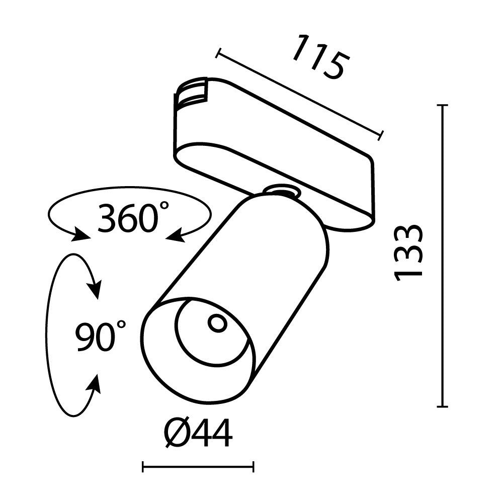 Oświetlenie szynowe Technical Focus LED IP20 x TR103-1-12W4K-M-B | Czarny