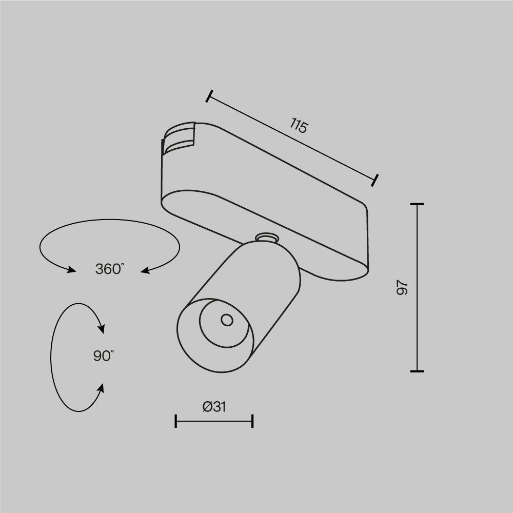 Oświetlenie szynowe Technical Focus LED IP20 x TR103-1-5W3K-M-W | Biały