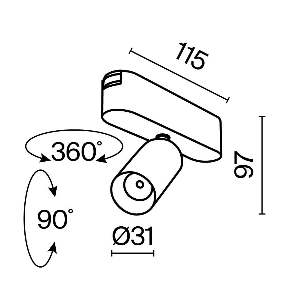 Oświetlenie szynowe Technical Focus LED IP20 x TR103-1-5W4K-M-W | Biały