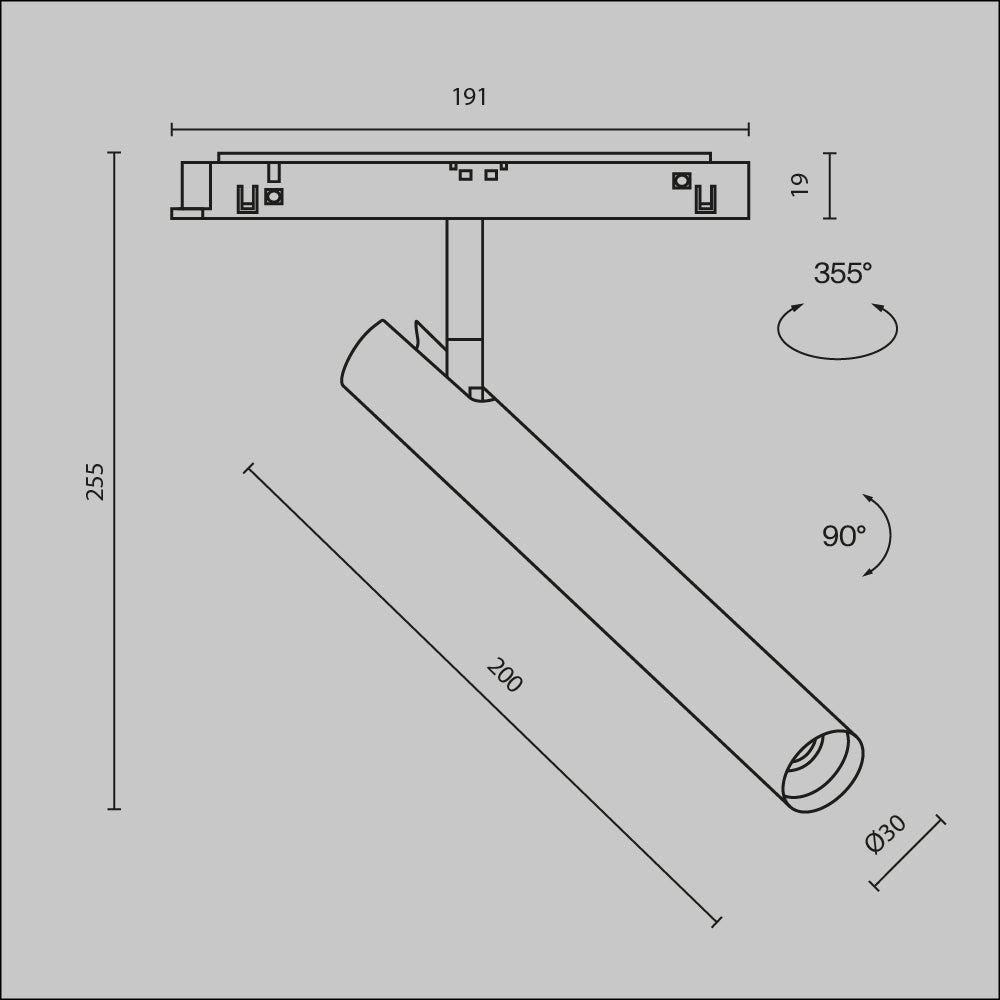Oświetlenie szynowe Technical Focus T IP20 x TR141-2-6W3K-M-B | Czarny