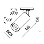 Oświetlenie szynowe Technical Focus Zoom IP20 x TR021-1-124K-Z-B | Czarny