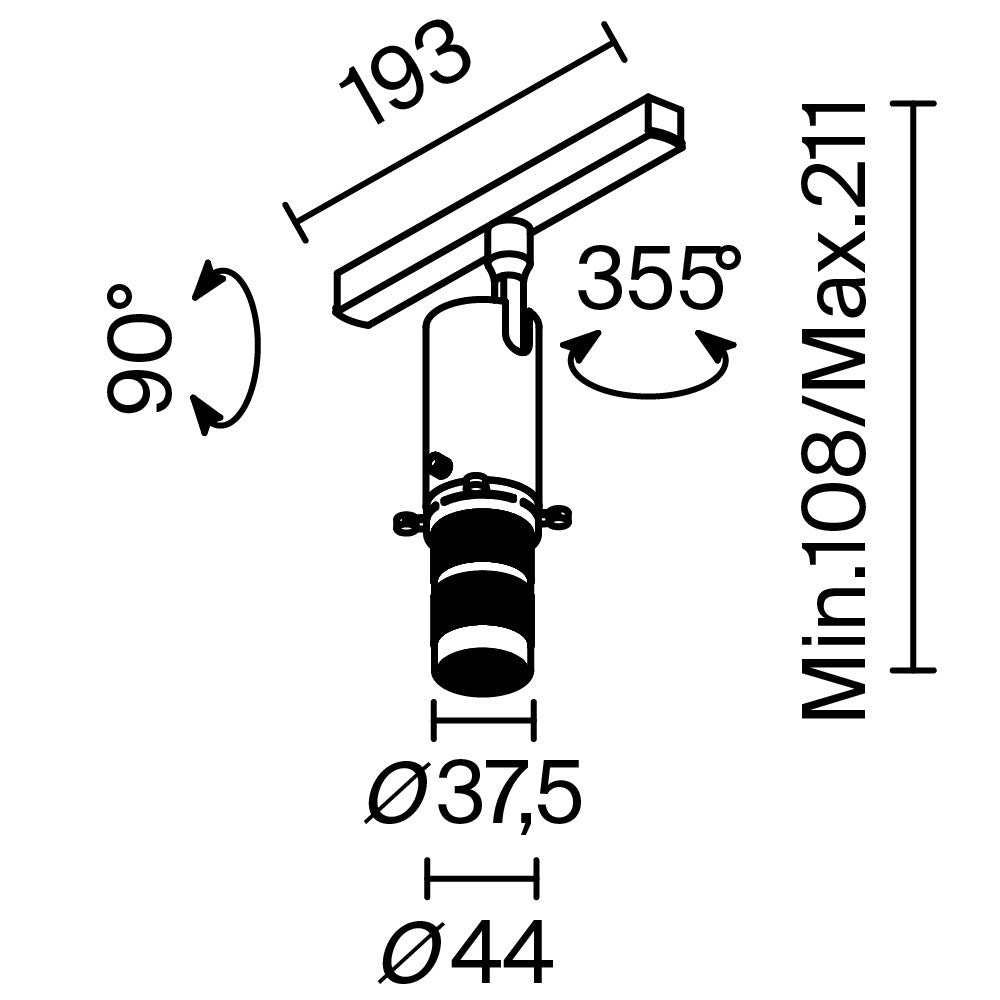 Oświetlenie szynowe Technical Gala IP20 x TR108-4-10W3K-DS-B | Czarny