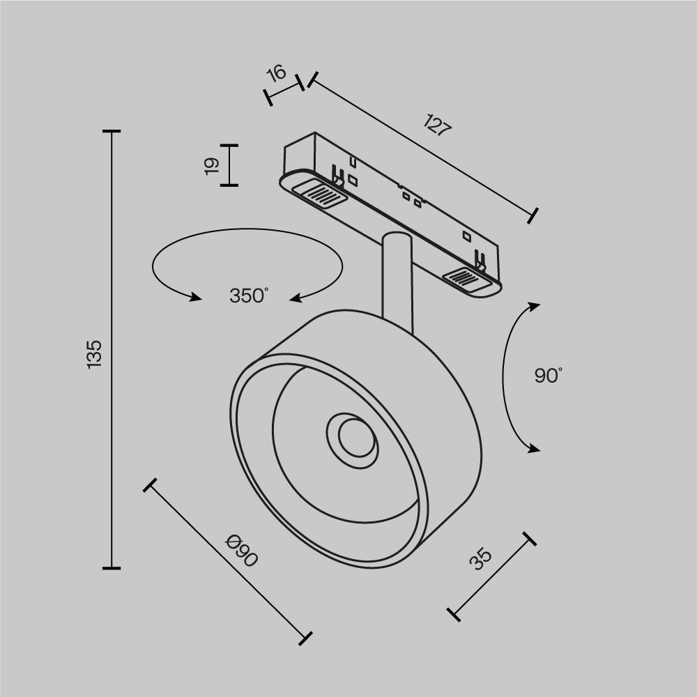 Oświetlenie szynowe Technical Lens IP20 x TR217-2-15W3K-B | Czarny
