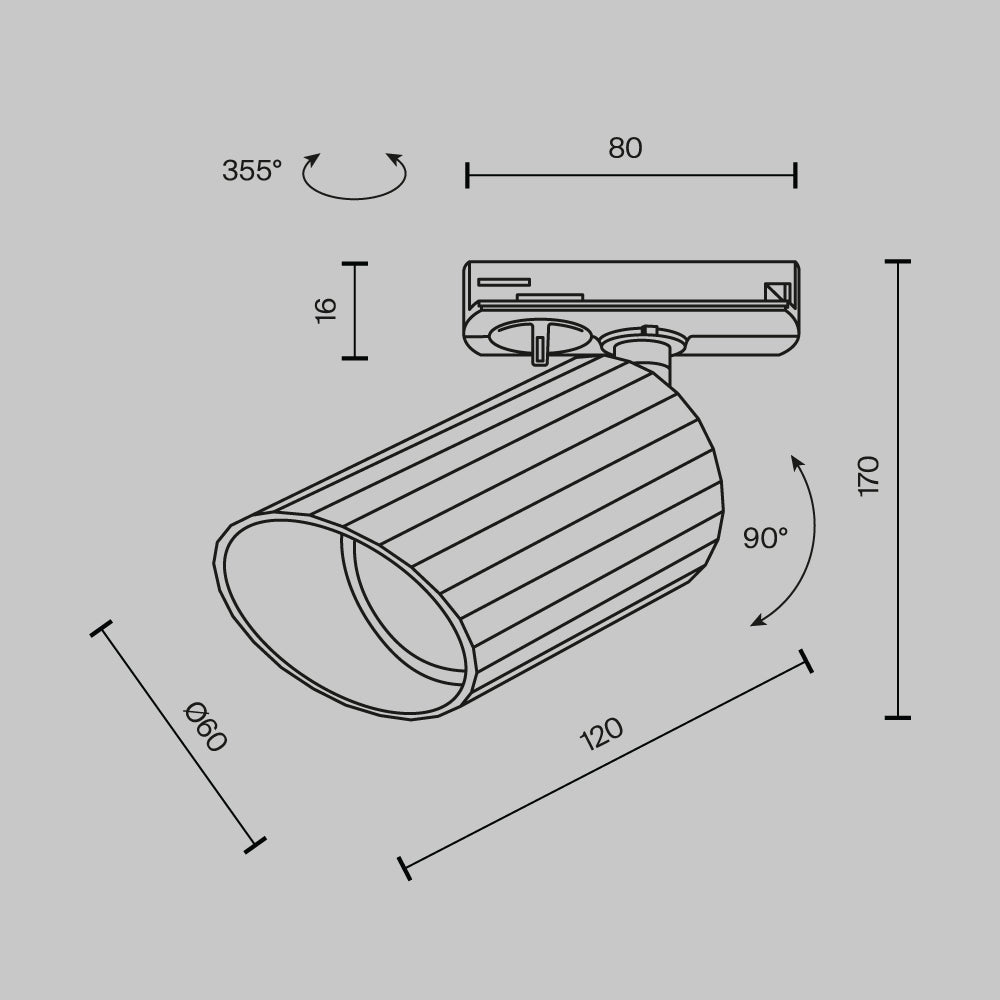 Oświetlenie szynowe Technical Lipari IP20 1xGU10 TR087-1-GU10-B | Czarny
