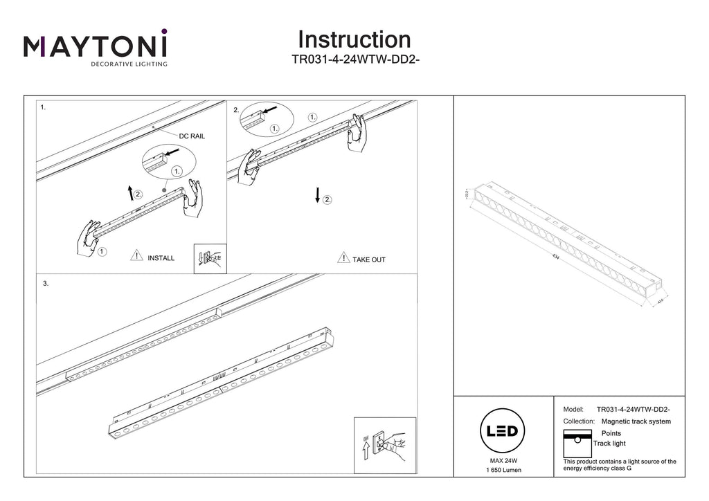 Oświetlenie szynowe Technical Points IP20 x TR031-4-24WTW-DD2-W | Biały
