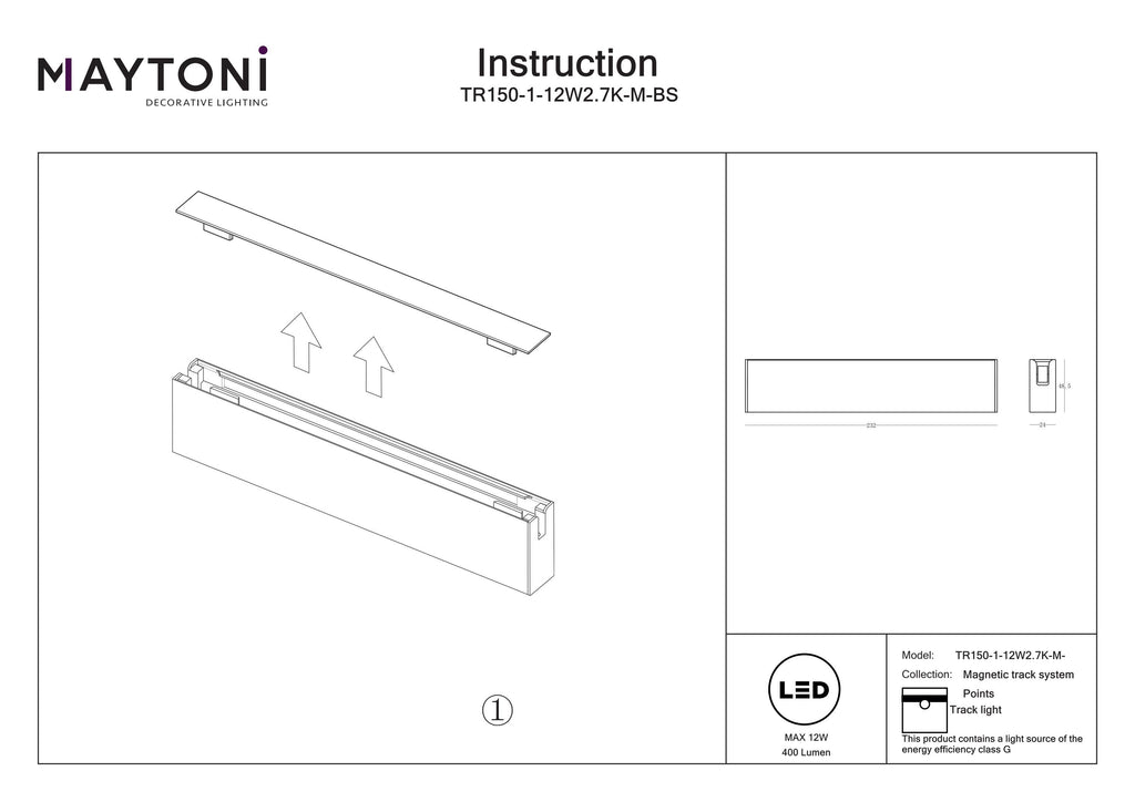 Oświetlenie szynowe Technical Points IP20 x TR150-1-12W2.7K-M-BS-DE | Mosiądz