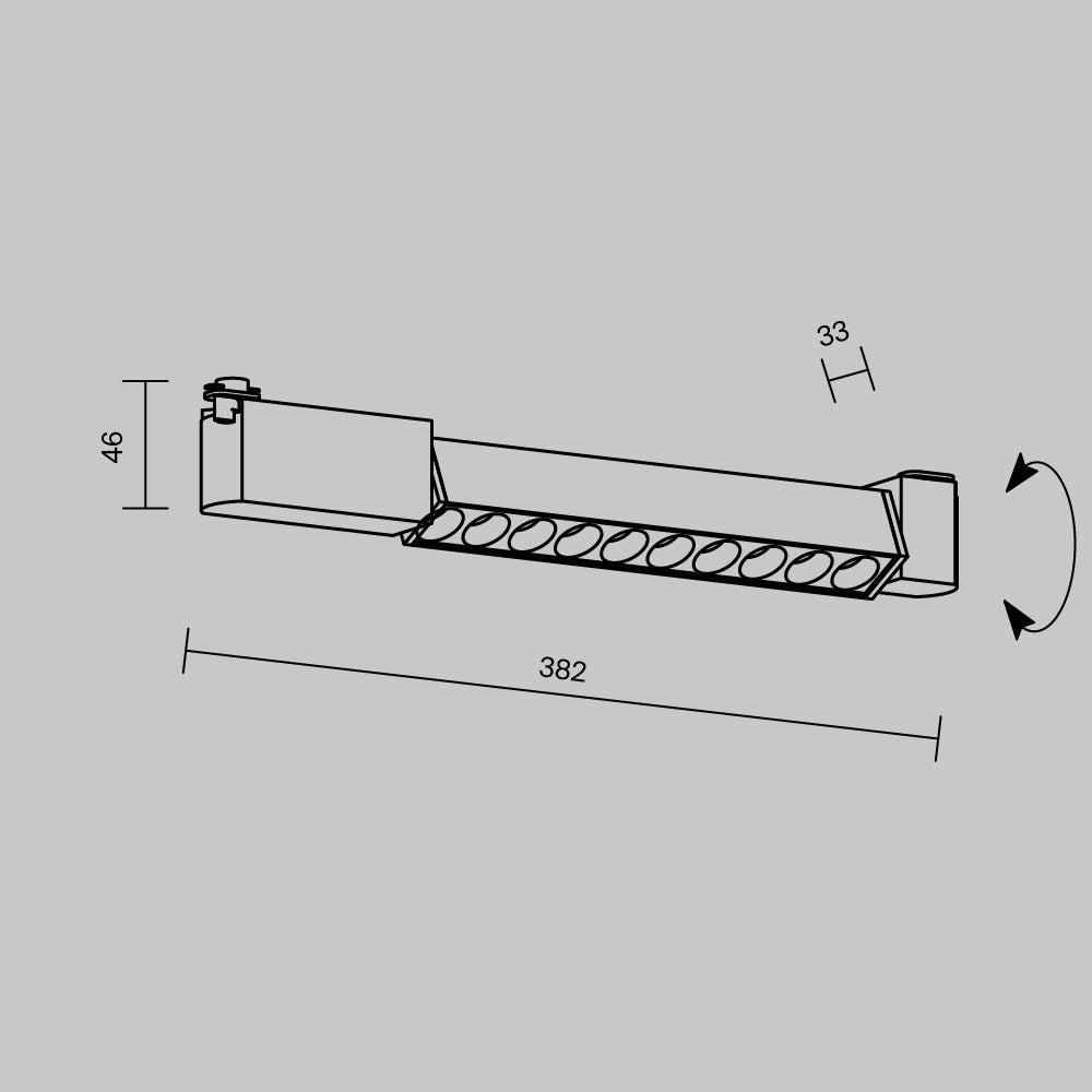 Oświetlenie szynowe Technical Points Rot IP20 x TR010-1-10W3K-M-B-DE | Czarny