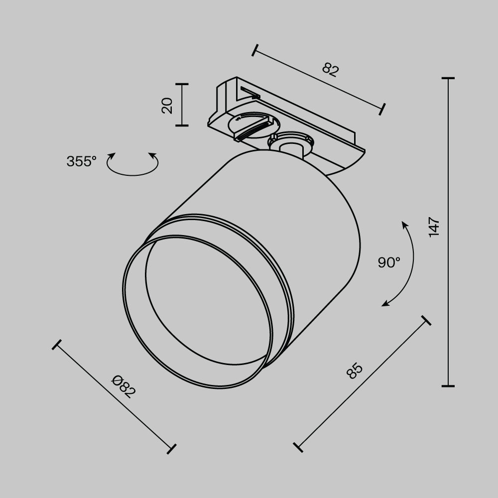 Oświetlenie szynowe Technical Polar IP20 1xGX53 TR088-1-GX53-W | Biały