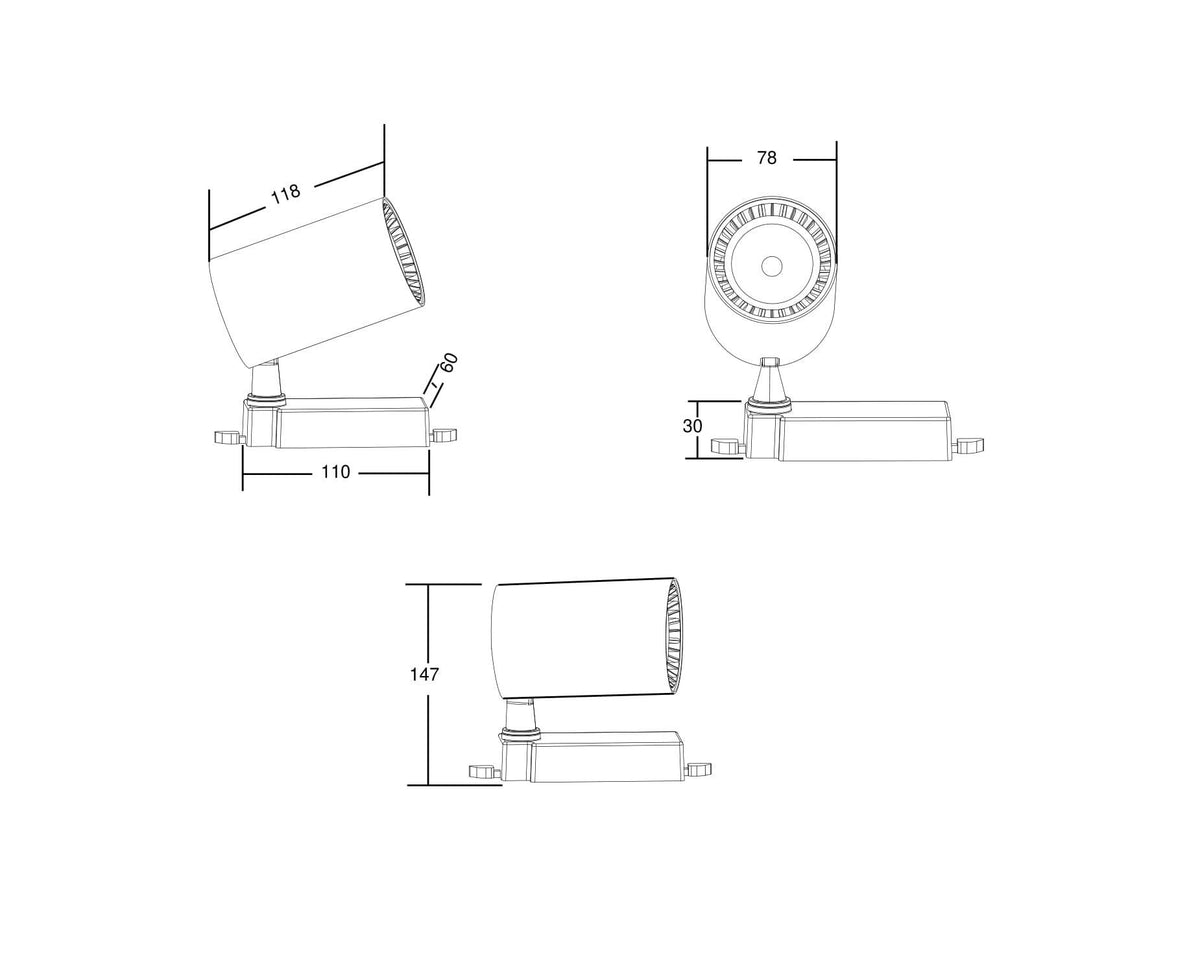 Oświetlenie szynowe Technical Vuoro IP20 x TR029-3-10W3K-B | Czarny