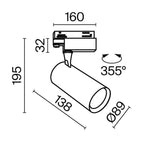 Oświetlenie szynowe Technical Vuoro IP20 x TR029-3-26W4K-S-B | Czarny