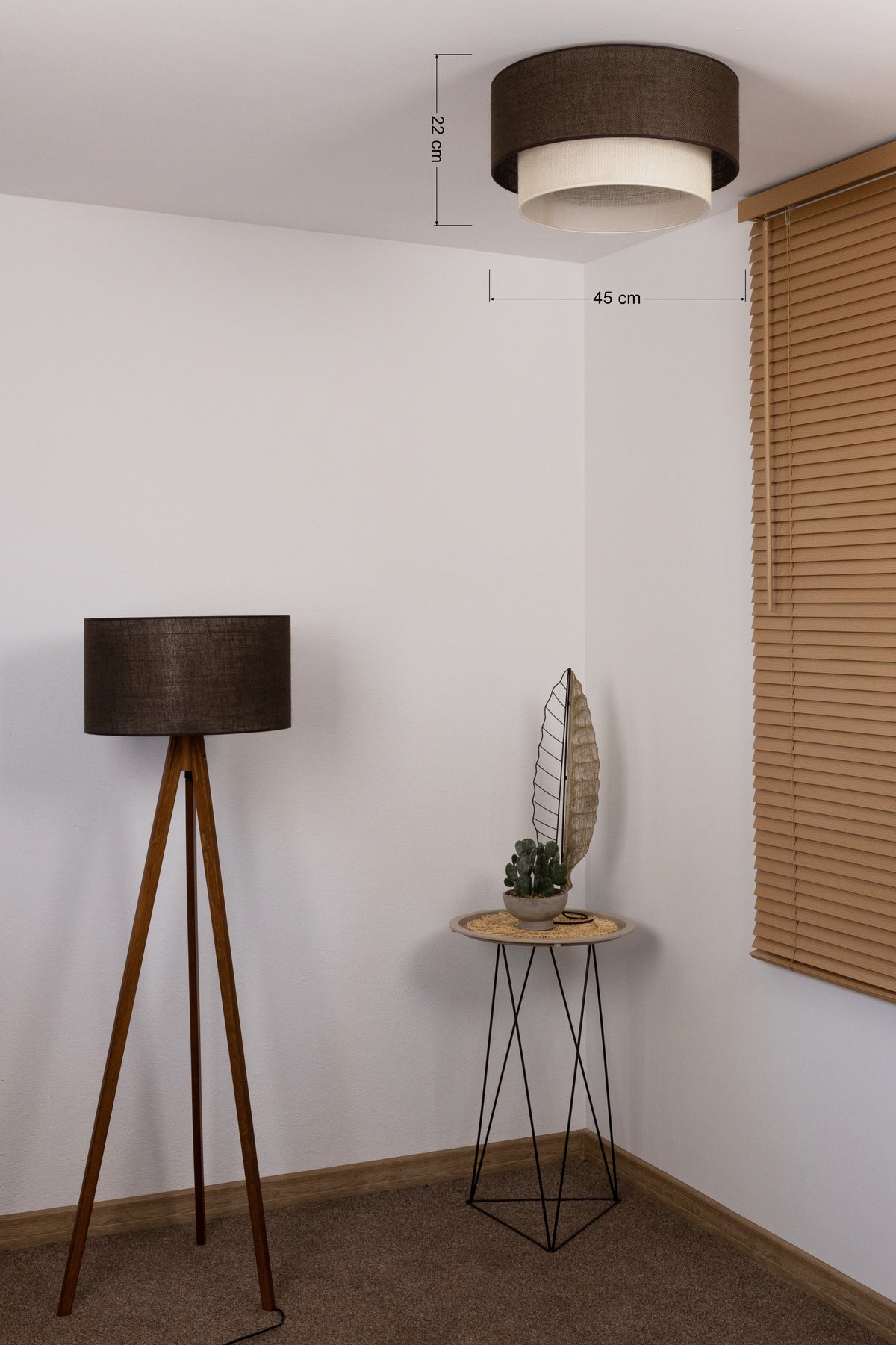 Plafon DUOLLA BOHO 751296 brązowy/biały 1xE27 średn.45cm