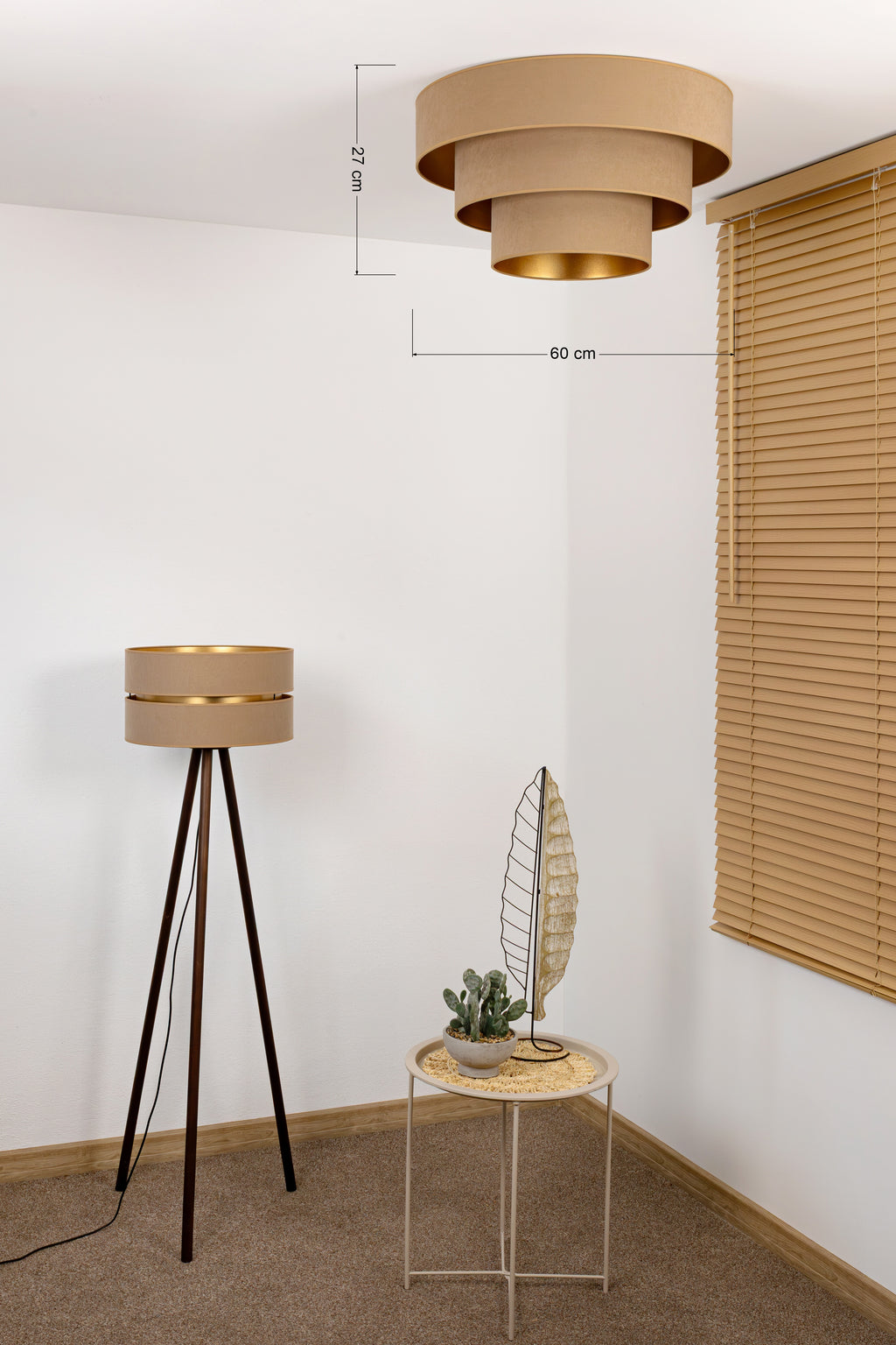 Plafon DUOLLA LUNETA CAPPUCINO 750190 beżowy/złoty 1xE27 średn.60cm