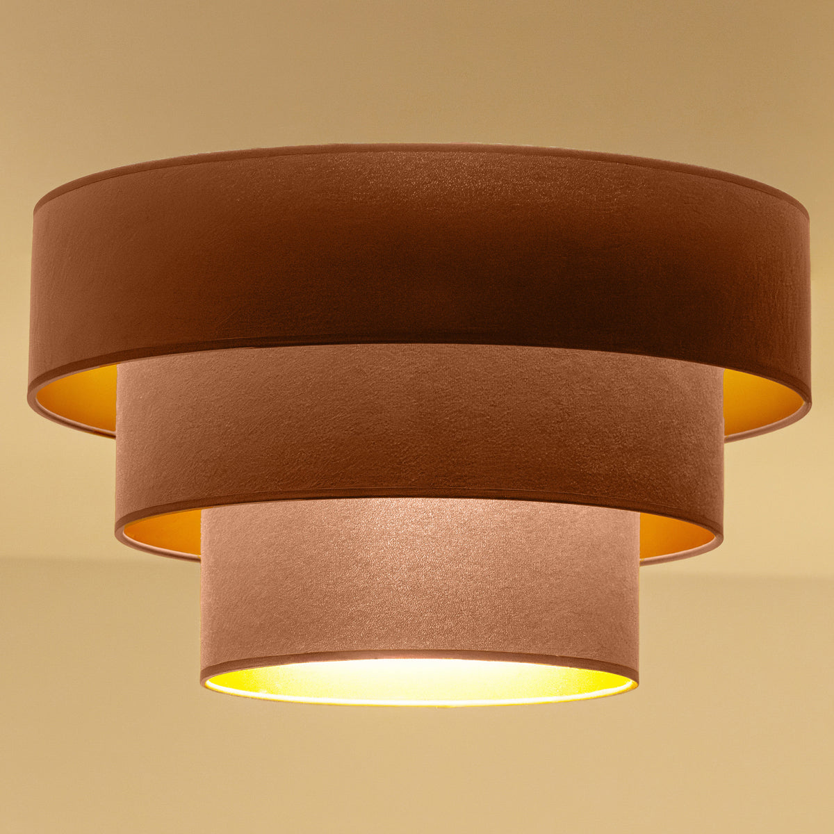Plafon DUOLLA LUNETA CARAMEL 750282 jasno brązowy/złoty 1xE27 średn.45cm