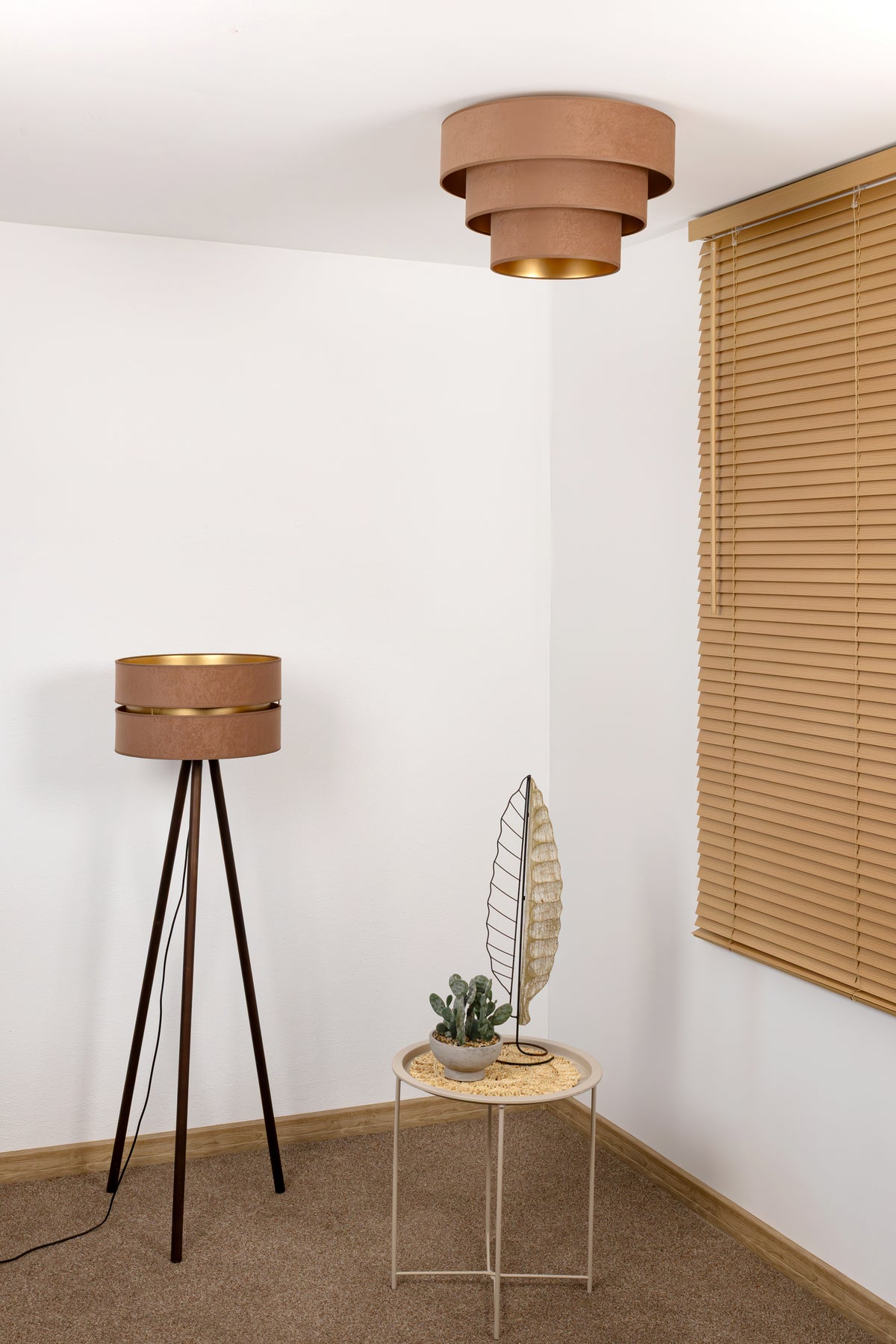Plafon DUOLLA LUNETA CARAMEL 750282 jasno brązowy/złoty 1xE27 średn.45cm
