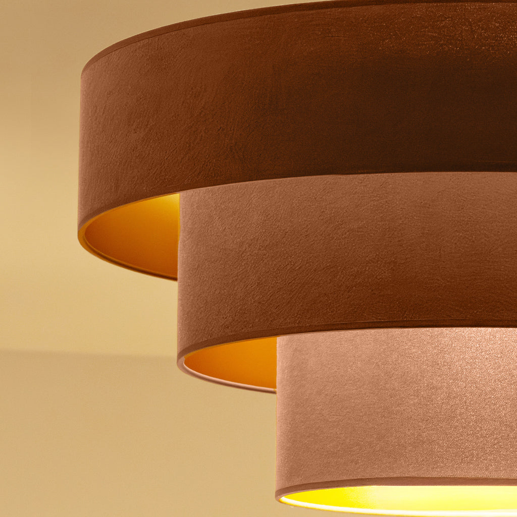 Plafon DUOLLA LUNETA CARAMEL 750329 jasno brązowy/złoty 1xE27 średn.60cm