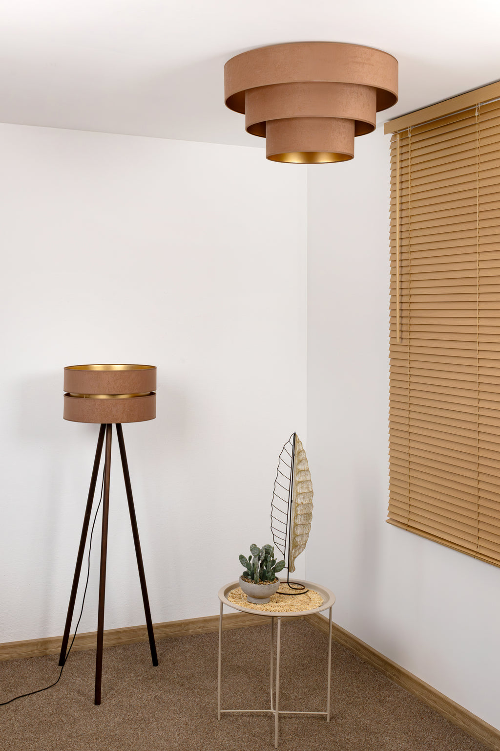 Plafon DUOLLA LUNETA CARAMEL 750329 jasno brązowy/złoty 1xE27 średn.60cm
