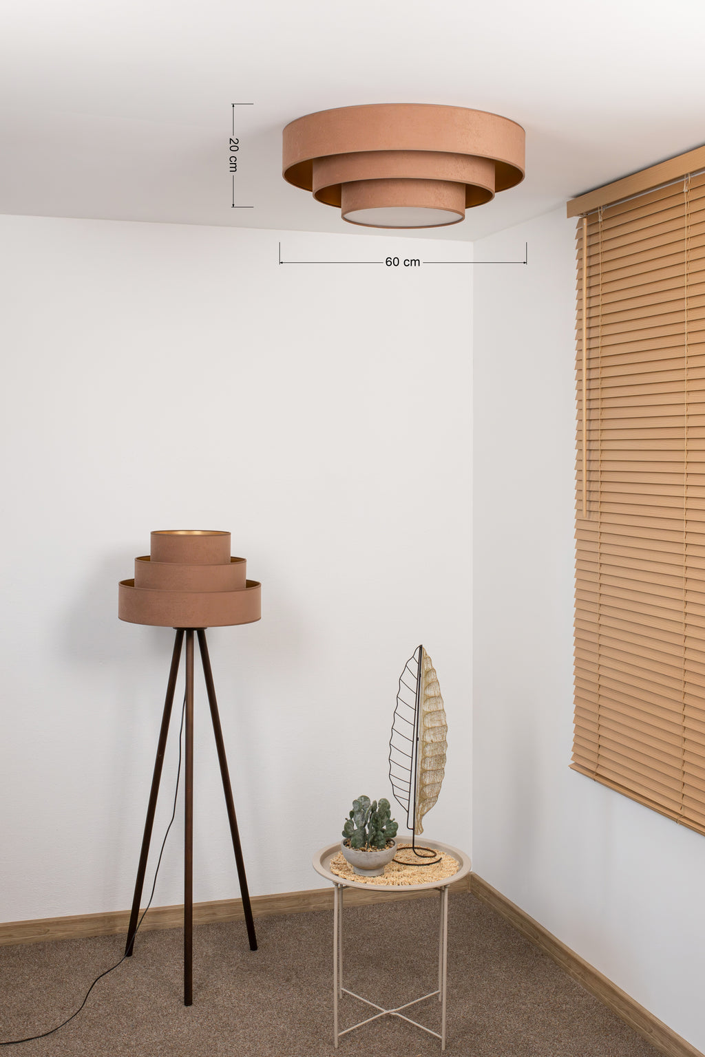 Plafon DUOLLA LUNETA CARAMEL 750336 jasno brązowy/złoty n/axLampa LED średn.60cm