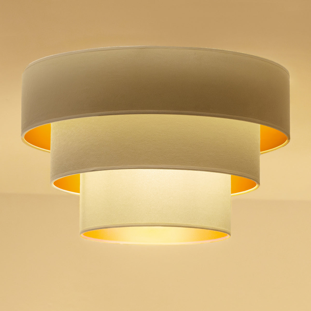 Plafon DUOLLA LUNETA LATTE 750022 kremowy/złoty 1xE27 średn.45cm