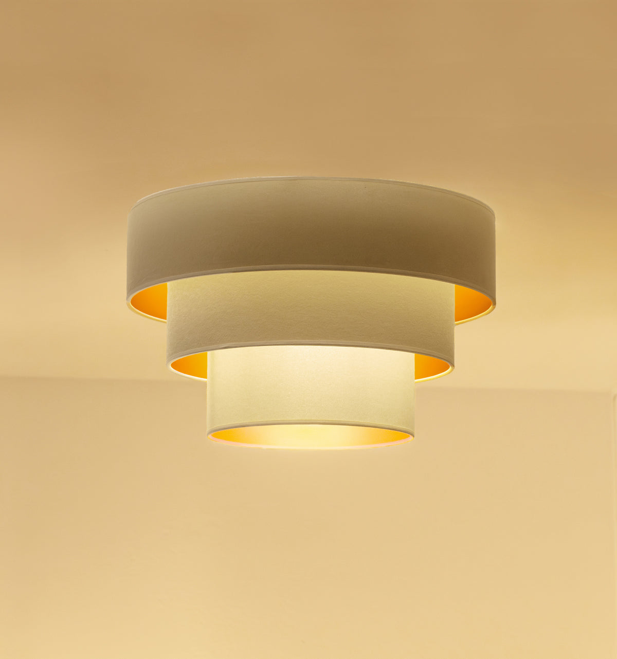 Plafon DUOLLA LUNETA LATTE 750022 kremowy/złoty 1xE27 średn.45cm