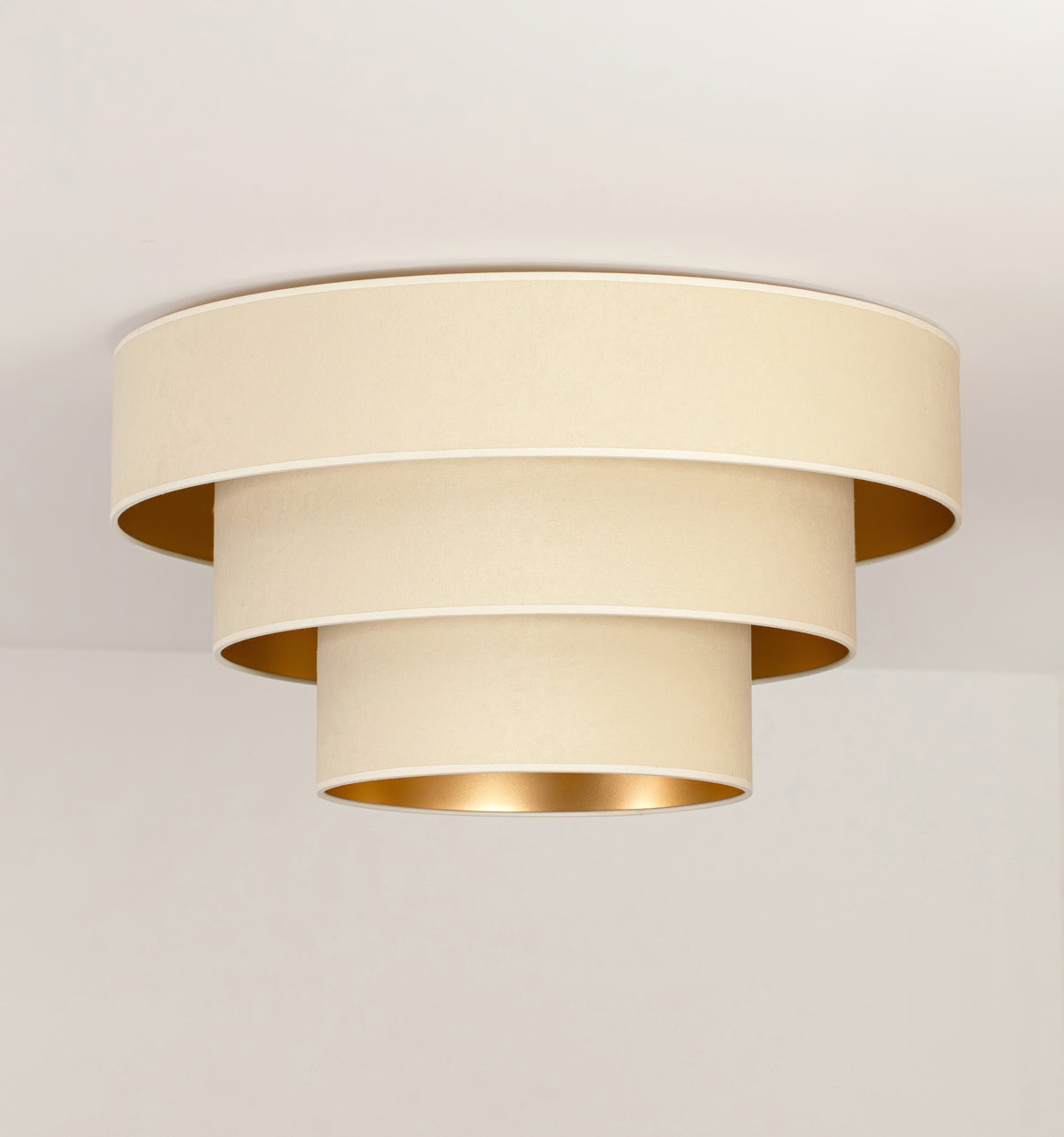 Plafon DUOLLA LUNETA LATTE 750060 kremowy/złoty 1xE27 średn.60cm