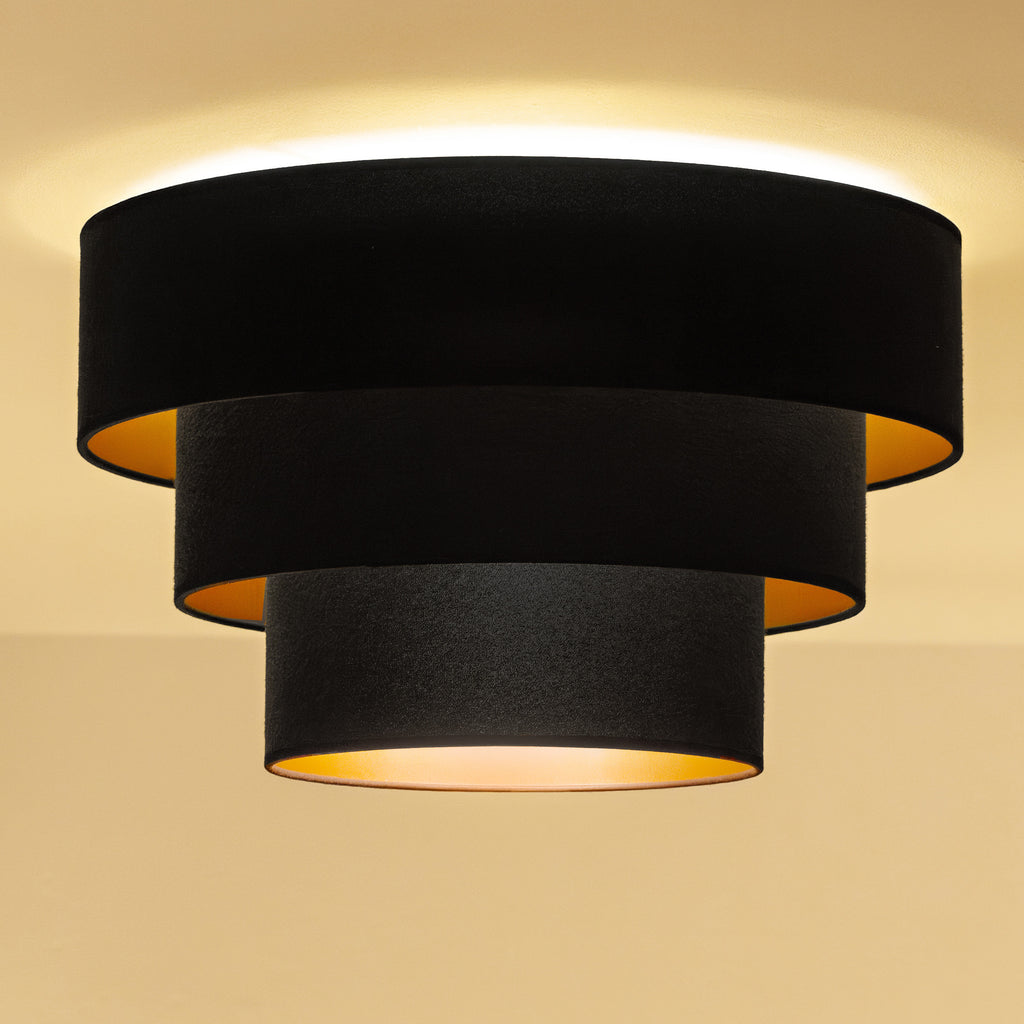 Plafon DUOLLA LUNETA NERO 750541 czarny/złoty 1xE27 średn.45cm