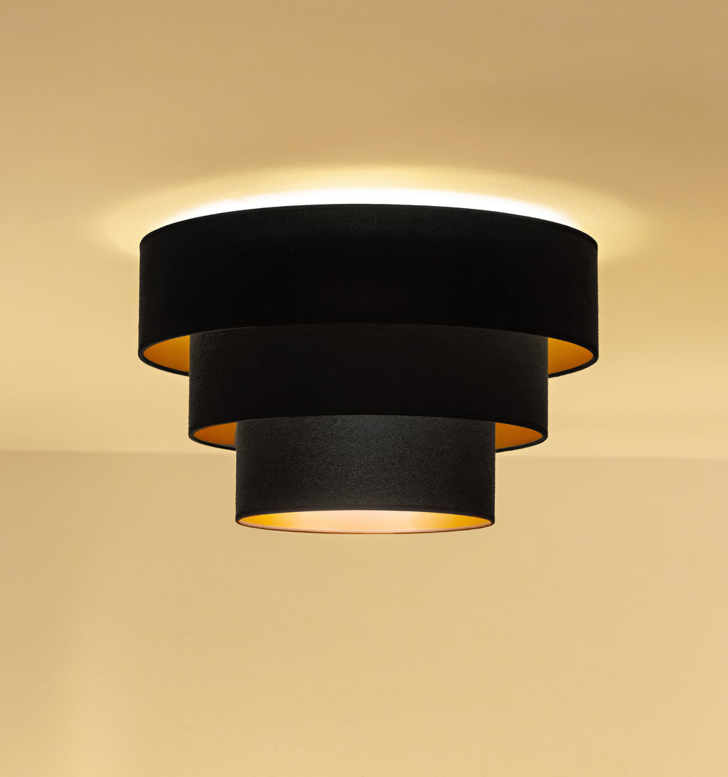 Plafon DUOLLA LUNETA NERO 750541 czarny/złoty 1xE27 średn.45cm