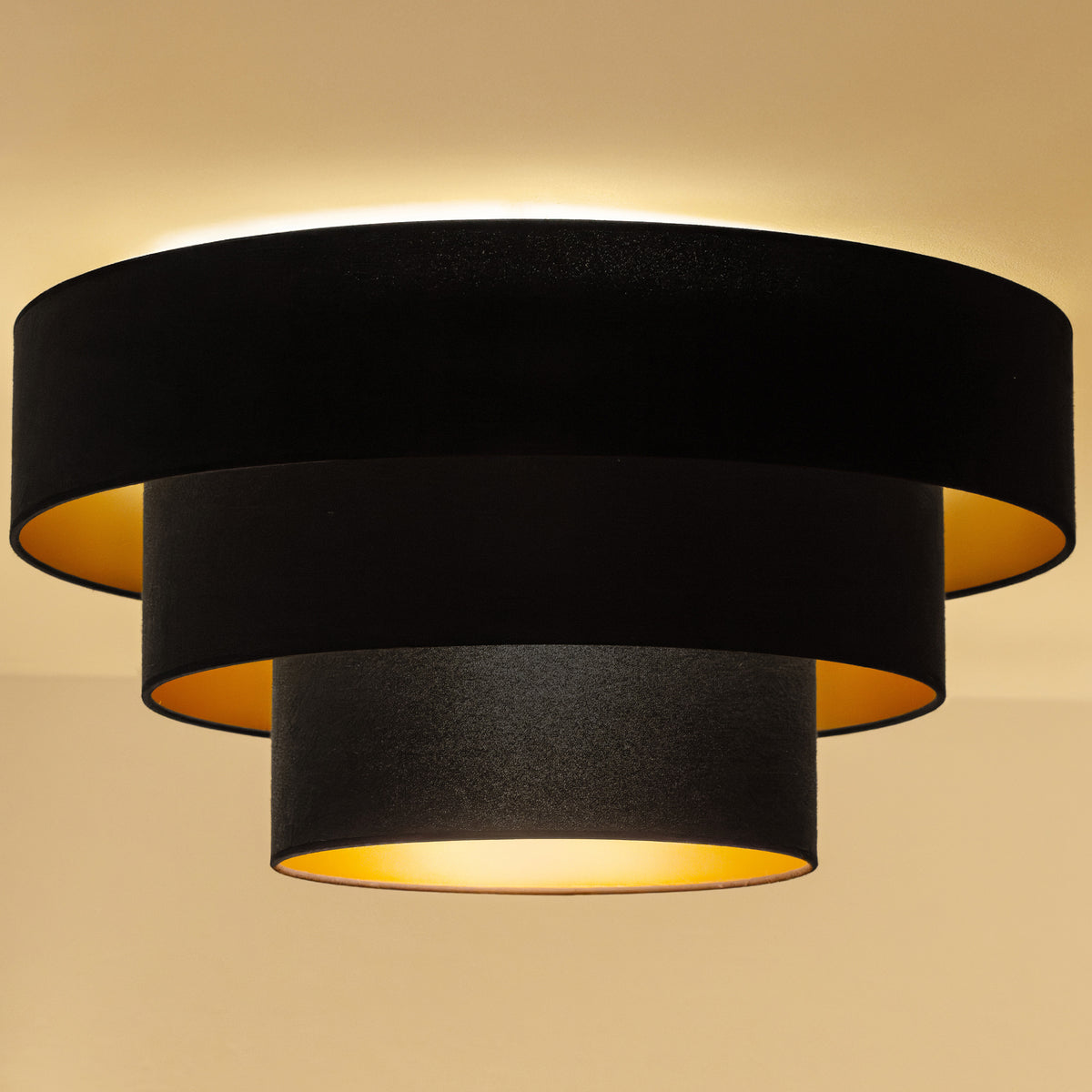 Plafon DUOLLA LUNETA NERO 750589 czarny/złoty 1xE27 średn.60cm