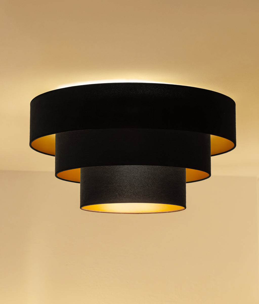 Plafon DUOLLA LUNETA NERO 750589 czarny/złoty 1xE27 średn.60cm