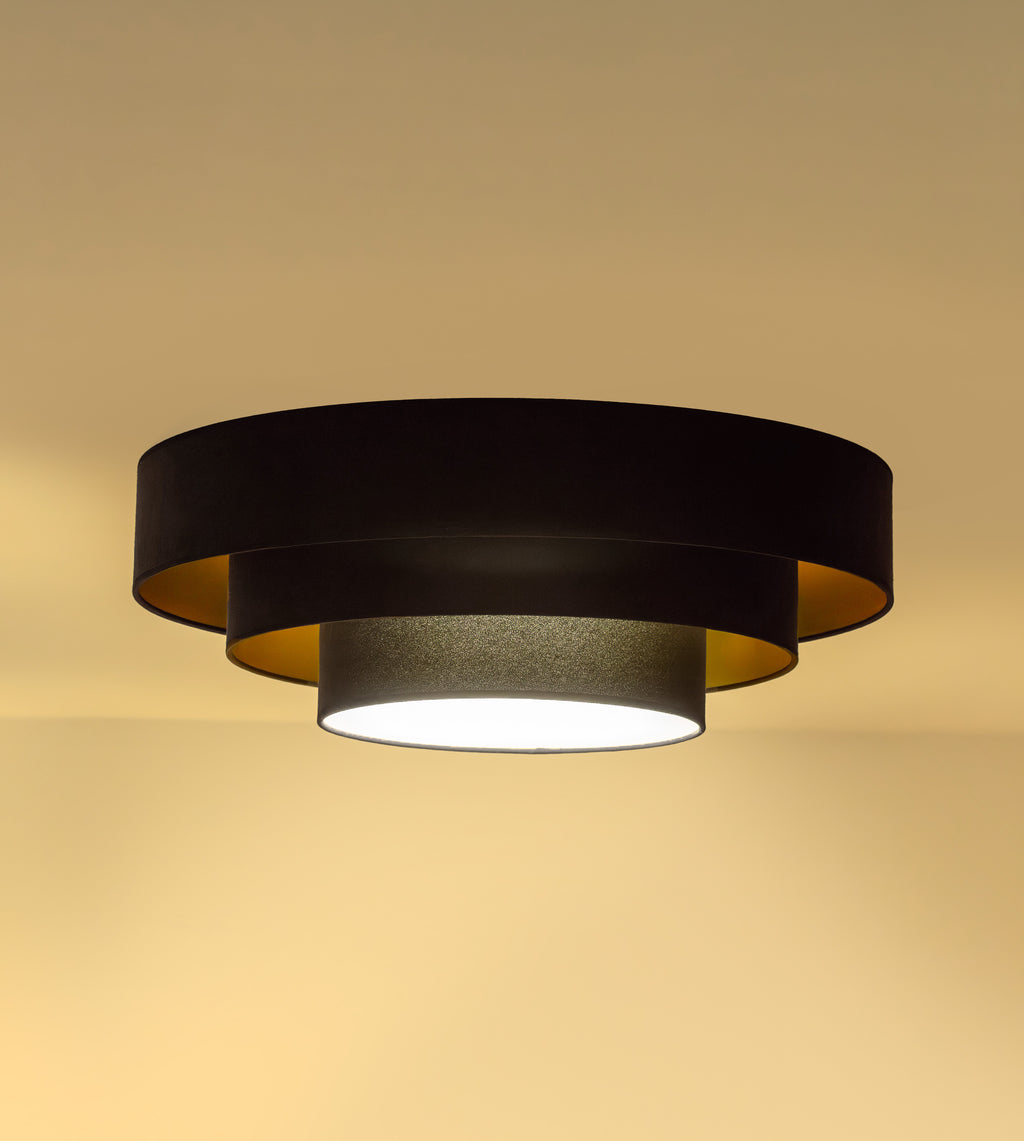 Plafon DUOLLA LUNETA NERO 750596 czarny/złoty n/axLampa LED średn.60cm
