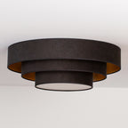 Plafon DUOLLA LUNETA NERO 750596 czarny/złoty n/axLampa LED średn.60cm
