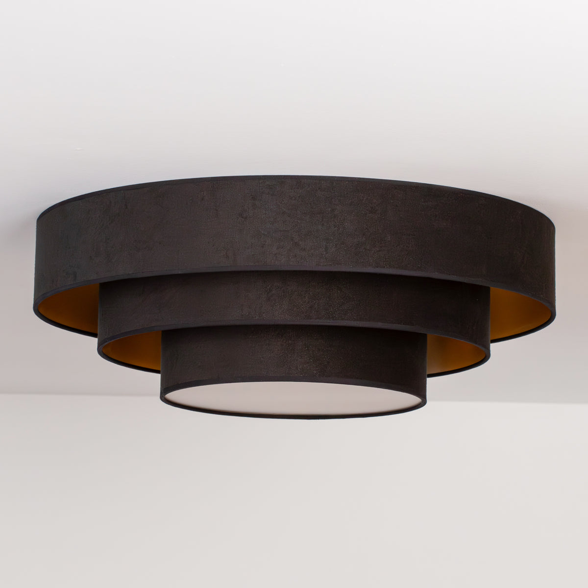 Plafon DUOLLA LUNETA NERO 750596 czarny/złoty n/axLampa LED średn.60cm