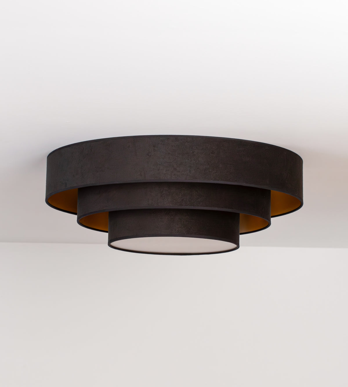 Plafon DUOLLA LUNETA NERO 750596 czarny/złoty n/axLampa LED średn.60cm